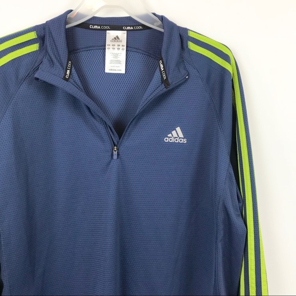 adidas Other - Adidas Blue Green Stripe Pullover Climacool